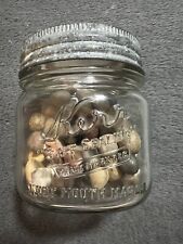 Antique 1900-1920 Kerr Jar With Antique Clay Marbles picture