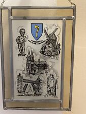 Rare 1950s NATO Northern Army Group Stained Glass Frame Landmarks 11 1/2” by 8” picture