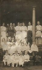 RPPC Huge 26 Family Members Antique Postcard Victorian Generations Gathering picture
