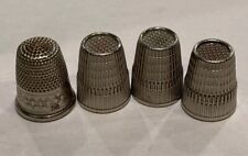 Vintage W. Germany Silver Tone Thimble Size 10 17mm Lot Stars  picture