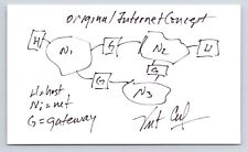 Vint Cerf Authentic Autographed Signed Internet Concept Sketch 3x5 Index Card picture