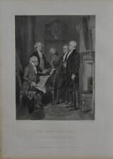 Antique Engraving Founding Fathers Washington's Cabinet Original 1857 picture