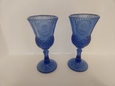Vintage AVON Fostoria Cobalt Blue Glass Goblets George  & Martha Washington Set picture