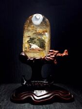 2.4LB Rutile Natural Yellow Fire Quartz + Ghost Phantom Crystal Tower + Stand picture