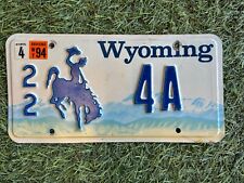 Vintage Wyoming License Plate Ford Chevy Bumpside Dentside K20 K10 F250 F100 picture