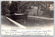 Original Old Vintage Antique Postcard Wilmington Delaware Brandywine Park B&W picture