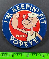 Vintage I'm Keepin It Fit with Popeye Pinback Pin picture
