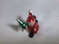 Erzgebirge Style Vintage Santa Claus Wood Ornament With Tree &  Lantern 2” picture