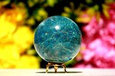 Gorgeous Large 90MM Sphere ball Blue Apatite Stone Healing Charged Spirit Reiki  picture
