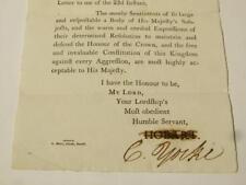 1803 Printed Letter to William Lord Viscount Lowther signed C. Yorke #CC41 picture