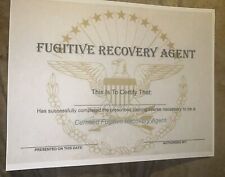 FUGITIVE RECOVERY AGENT - Comes  Blank-fill In Your Own Info- 8.5”X11” picture