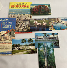 VTG Florida Travel Memorabilia Post Cards Miami Map Old Florida 50’s 60’s Lot picture