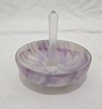 Vintage Lavender / Lilac Swirl Glass Ring Holder Jewelry Dish 4