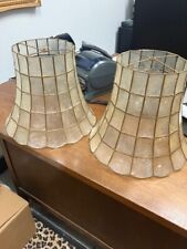 Pair of Vintage Large Capriz Shell Lamp Shades, 12