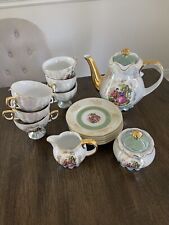 Yusui Porcelain Set 14 K gold plated China 17 piece picture
