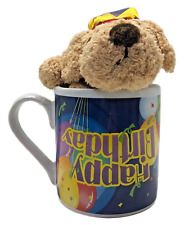 Happy Birthday Mug Cup Dan Dee Puppy TB Toy upside down on cup ERROR picture