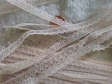 Tan Lace French Valennciene  Picoted 4 Yds Edging Narrow Dolls Old Stock picture