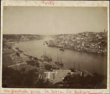 Portugal, Porto, Vista do Mosteiro da Serra do Pilar vintage albumen print shot picture