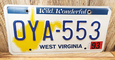 VINTAGE West Virginia STATE OUTLINE License Plate WILD, WONDERFUL picture