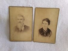 2 Antique Photos Man & Woman Mid 1800s/Early 1900s   FREE & ROCKET SHIPPING picture