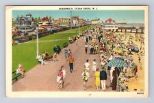 Ocean Grove NJ-New Jersey, Boardwalk, Antique, Vintage c1949 Postcard picture