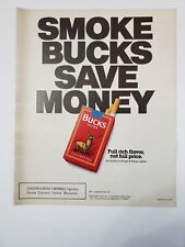 1991 Bucks Filter Cigarettes' Vintage Print Ad Deer Mountains picture