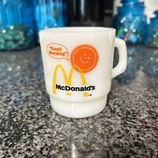 Vintage 1980's McDonald’s Milk Glass Coffee Cup Mug Fire King Anchor Hocking picture