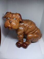 Ceramic Vintage Brown Dog Shar Pei Sitting Wrinkles Puppy  picture
