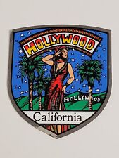 Vintage 1985 Hollywood California Foil Decal Travel Sticker USA Palm Trees Stars picture