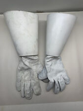 Genuine British Army Household Cavalry White Leather Gauntlet Parade Gloves picture
