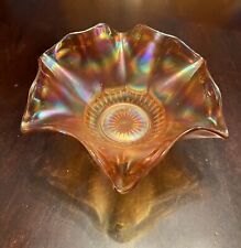 Carnival Glass Wavy Fluted Dugan Bowl Gorgeous Colors picture