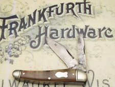 Antique WM FRANKFURTH HARDWARE CO Dogleg Jack Knife - Nice Handles - Used Knife picture