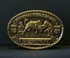 *Hesston 1981 NFR National Finals Rodeo BULL RIDING CLOWNS Hat Lapel Pin Tie Tac picture
