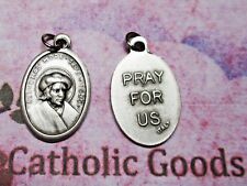 Saint St. Thomas More / Pray for Us - Italian Silver tone Oxidized 1 inch Medal  picture
