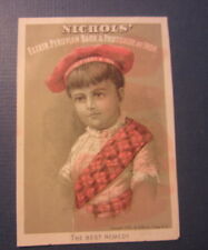 1884 NICHOLS BARK & IRON Remedy Medicinal Victorian Trade Card - Billings Clapp picture