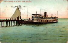 Sea Breeze Park, NY, Steamer Titania at Pier, Post Card, 1908 #1714 picture