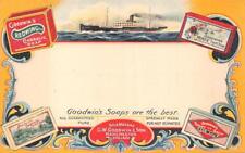 GOODWIN'S SOAP MANCHESTER ENGLAND SHIP ADVERTISING POSTCARD (c. 1910) picture