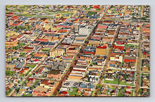 c1938 Linen Postcard Albuquerque NM New Mexico Aerial View Albuquerque picture
