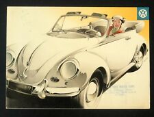 1958 Volkswagen Bug Convertible Sales Brochure VW Beetle Artwork Vintage picture