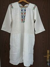 Old vintage folk night dress beads embroidered Romanian traditional woman blouse picture