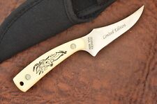 SCHRADE MADE IN USA SCRIMSHAW BUCK DEER SHARPFINGER FIXED BLADE KNIFE (15750 picture