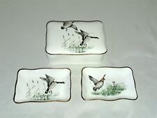 Vintage Staffordshire Fine Bone China Trinket Box w/ 2 Trays Geese Pheasant picture