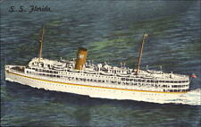 Steamer SS FLORIDA ~ Miami Florida � Nassau Cruises ~ P&O Steamship ~ postcard picture