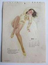 Authentic June 1948 Varga Pinup Girl Calendar Gorgeous Flirty Brunette picture