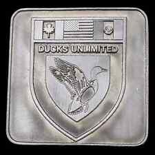Ducks Unlimited Pewter Vintage Belt Buckle picture