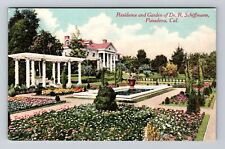 Pasadena CA-California, Residence and Garden Dr R Schiffmann, Vintage Postcard picture