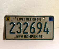 Vintage 1985  NEW HAMPSHIRE LIVE FREE OR DIE License Plate 232694 picture