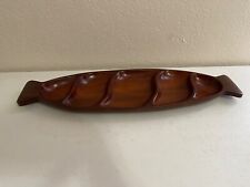 Vintage Mahogany Wood Serving Dish w/ Impressed Mark Hand Made in Haiti picture