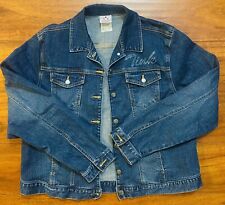 VTG Disney Store Tinker Bell Jean Jacket  Extra Large Blue Graphic 18/20 XL picture
