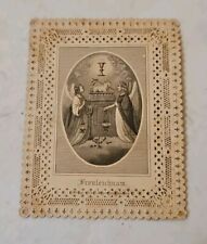 Antique Vintage Lace Edge Paper Prayer Card Fronleichnam picture